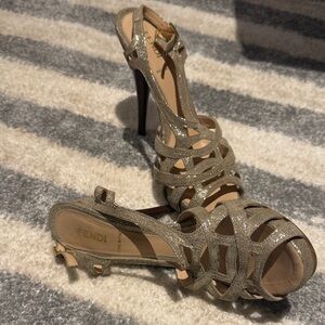 Fendi Women's Glittering Gold Heels